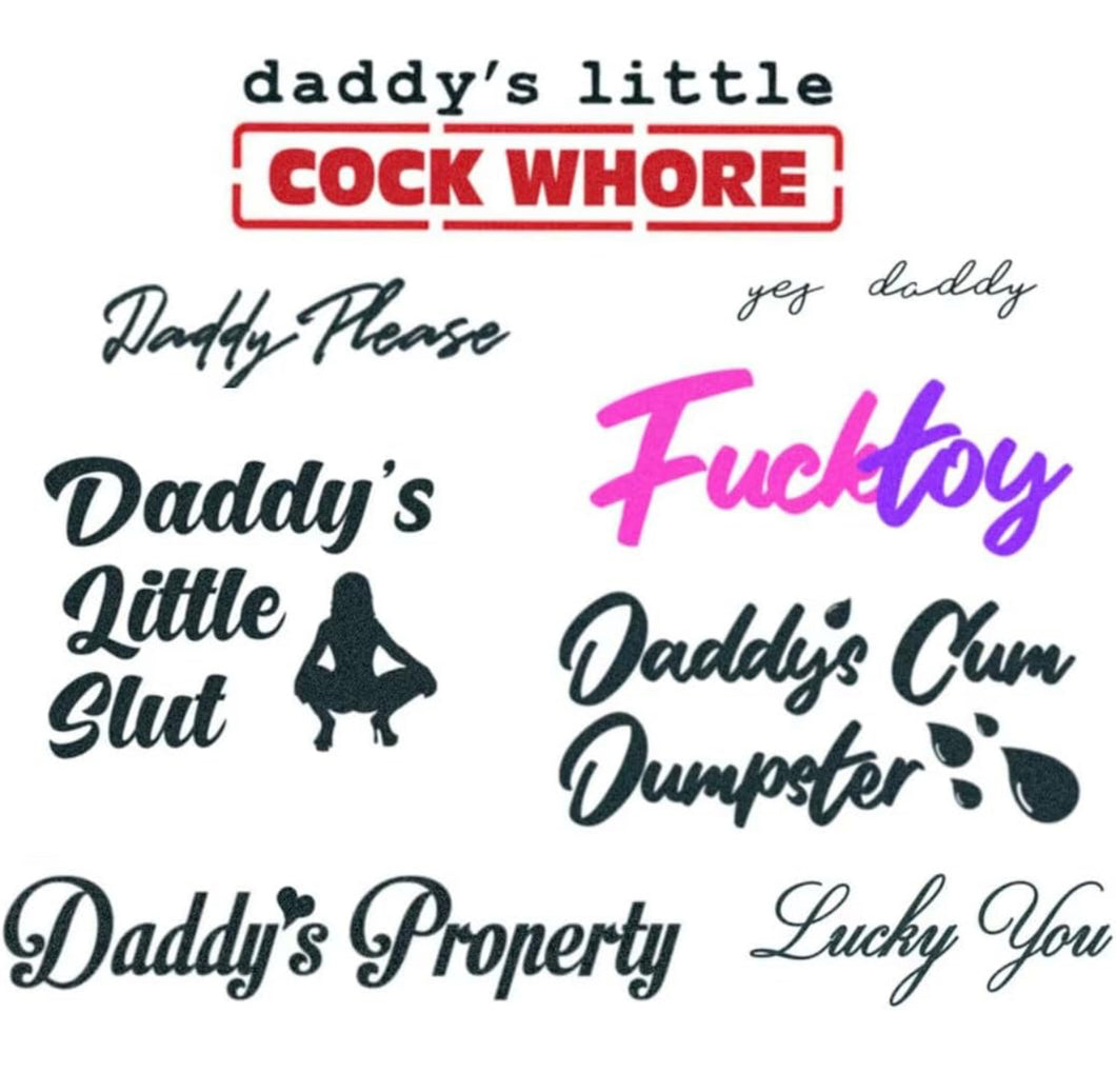 Kinky Phrases Temporary Tattoo