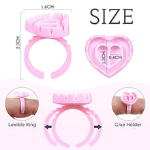 Cargar imagen en el visor de la galería, 100 pink heart glue rings
